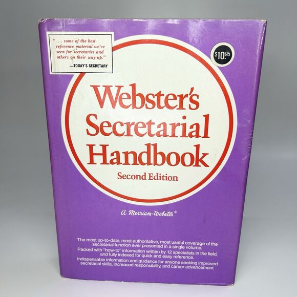 Webster's Secretarial Handbook: Second Edition 1983 Hardcover Book w/Cover VTG - Picture 1 of 9